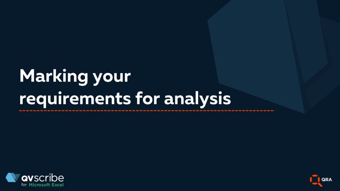 Marking your requirements for analysis-1